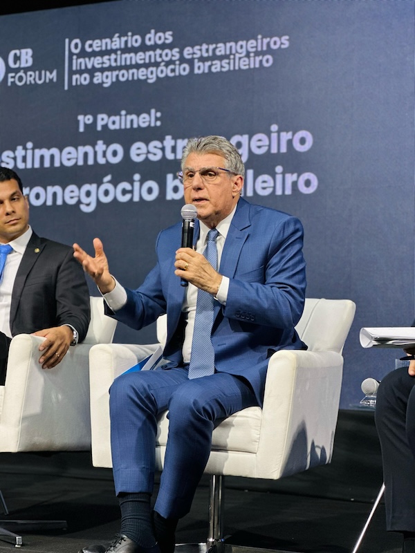 O consultor-chefe da Blue Solutio, Romero Jucá, no Fórum Correio Braziliense sobre investimentos estrangeiros no agronegócio brasileiro